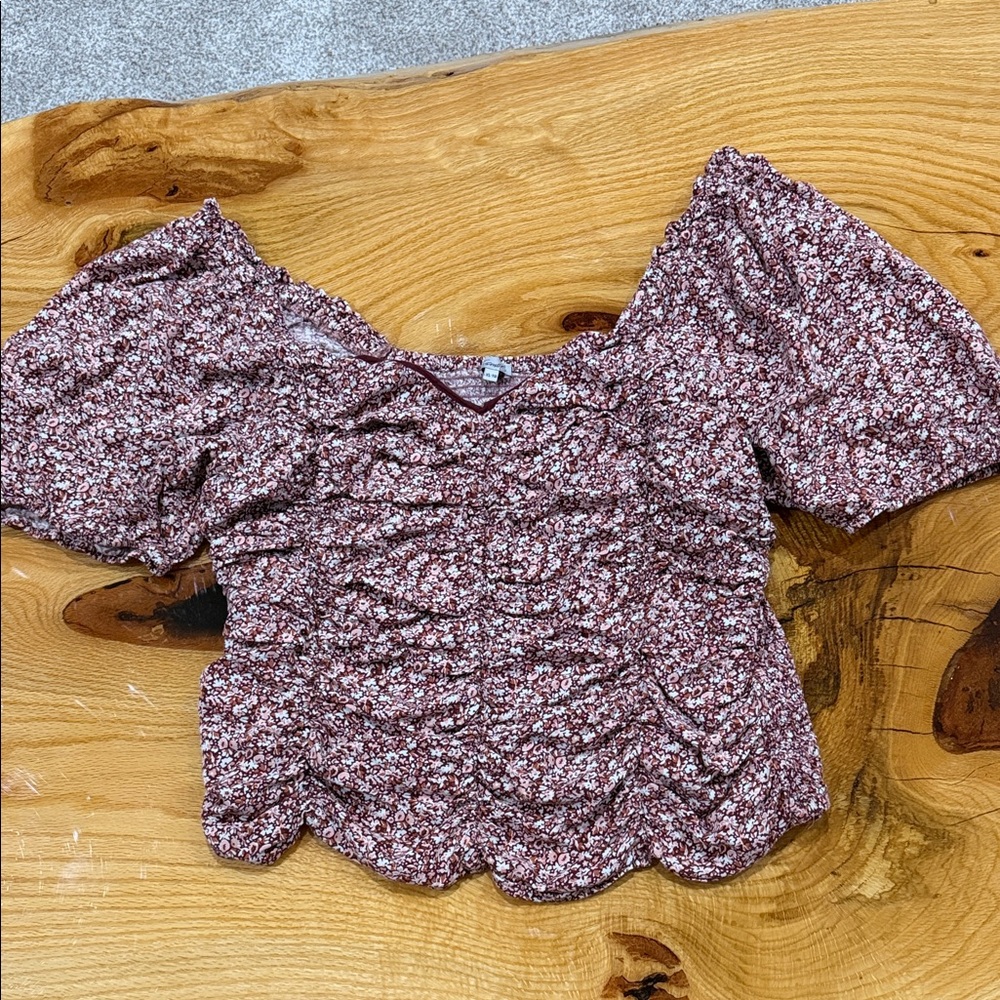 Country Floral Puff Sleeve Top